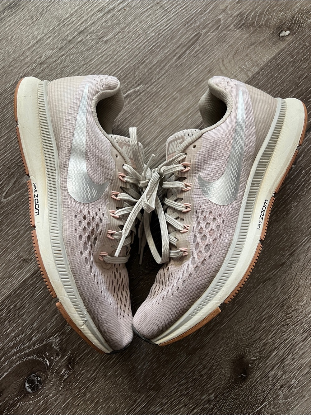 Nike Women's Zoom Pegasus Running Shoes - Pale Pink/Silver